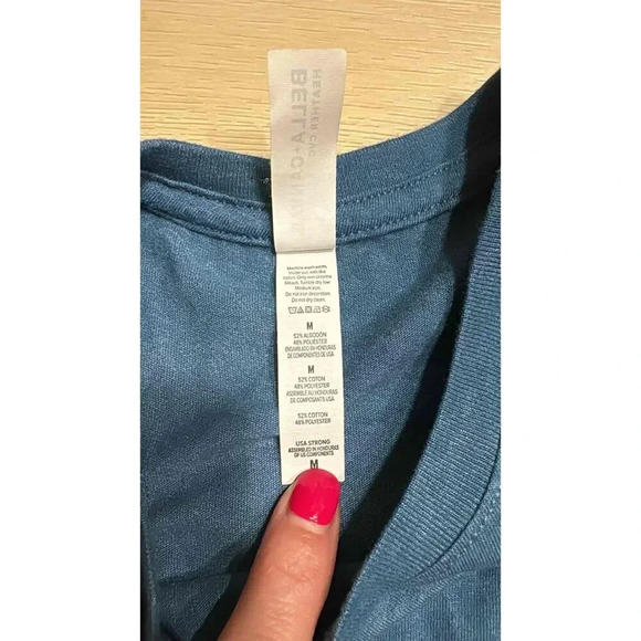 USA Strong Heather French Vanilla Sleeveless Crew Neck Muscle Tank Top Medium - Picture 3 of 3